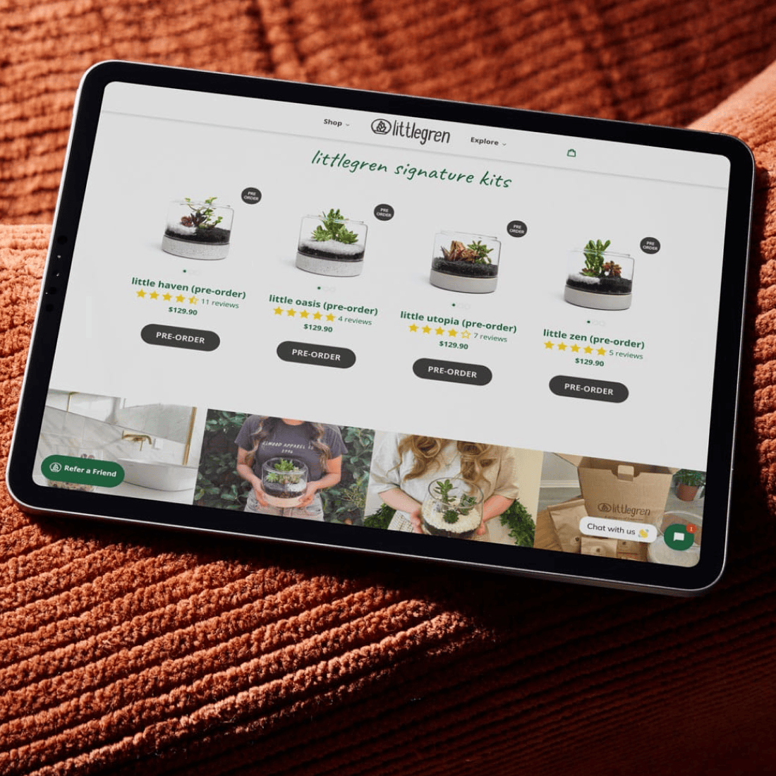 littlegren Shopify store product screen