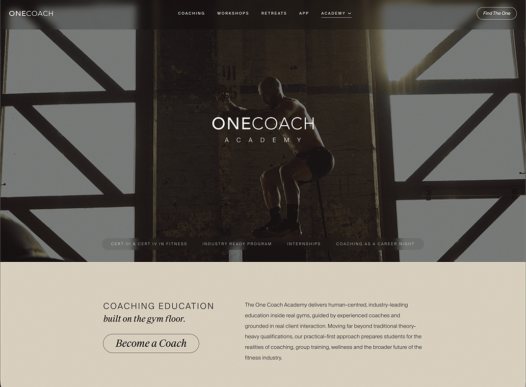 Tablet mockup onecoach website