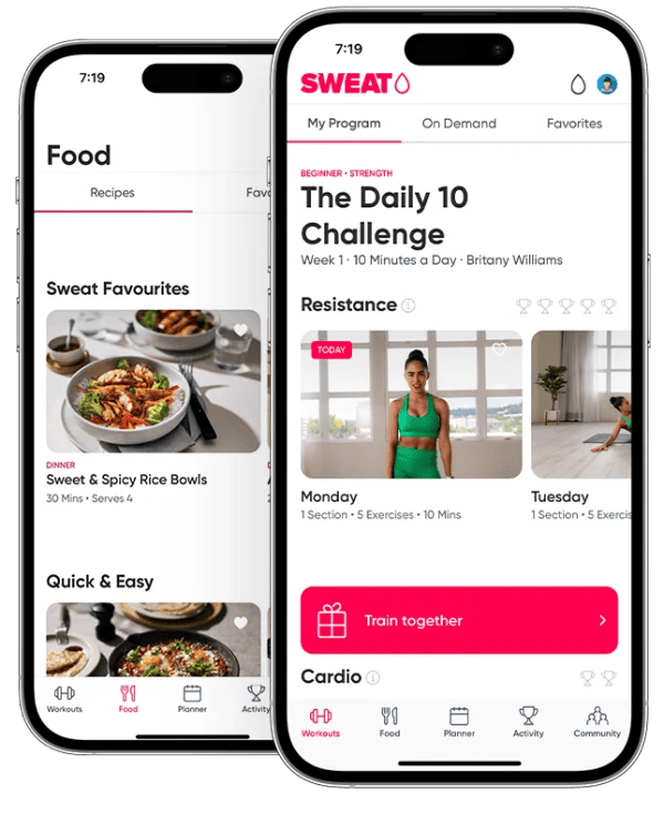 Sweat Mobile App Mockup