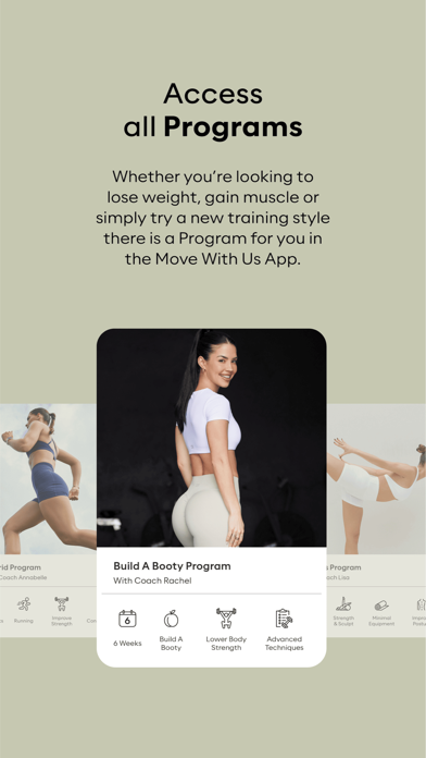 Move With Us Android app training screen