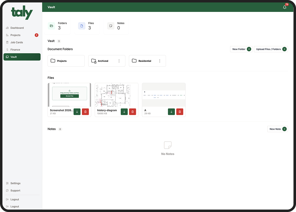 Taly live project plan